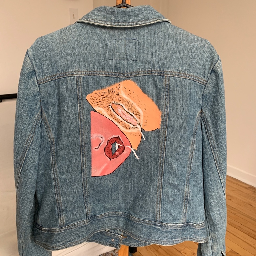 Hand painted jeans jacket